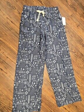 Marissa Olivia pants S/M Tall  blue nwt pull on drawstring pockets adj. back